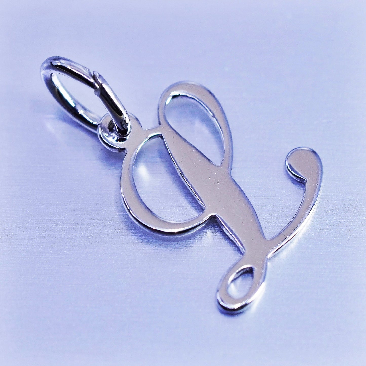 Antique matte Sterling 925 silver charm, initial monogram “A”