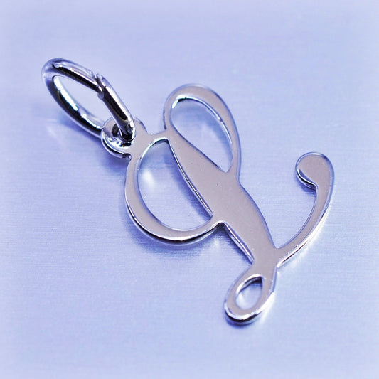 Antique matte Sterling 925 silver charm, initial monogram “A”