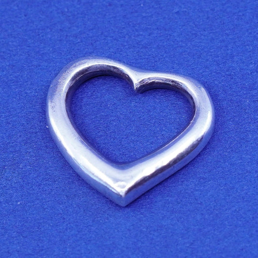 Italian Sterling silver handmade pendant, solid 925 heart charm