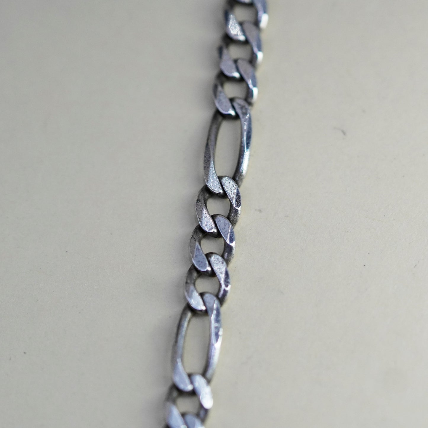 18”, 5mm, Vintage sterling silver figaro chain, bold 925 men’s necklace