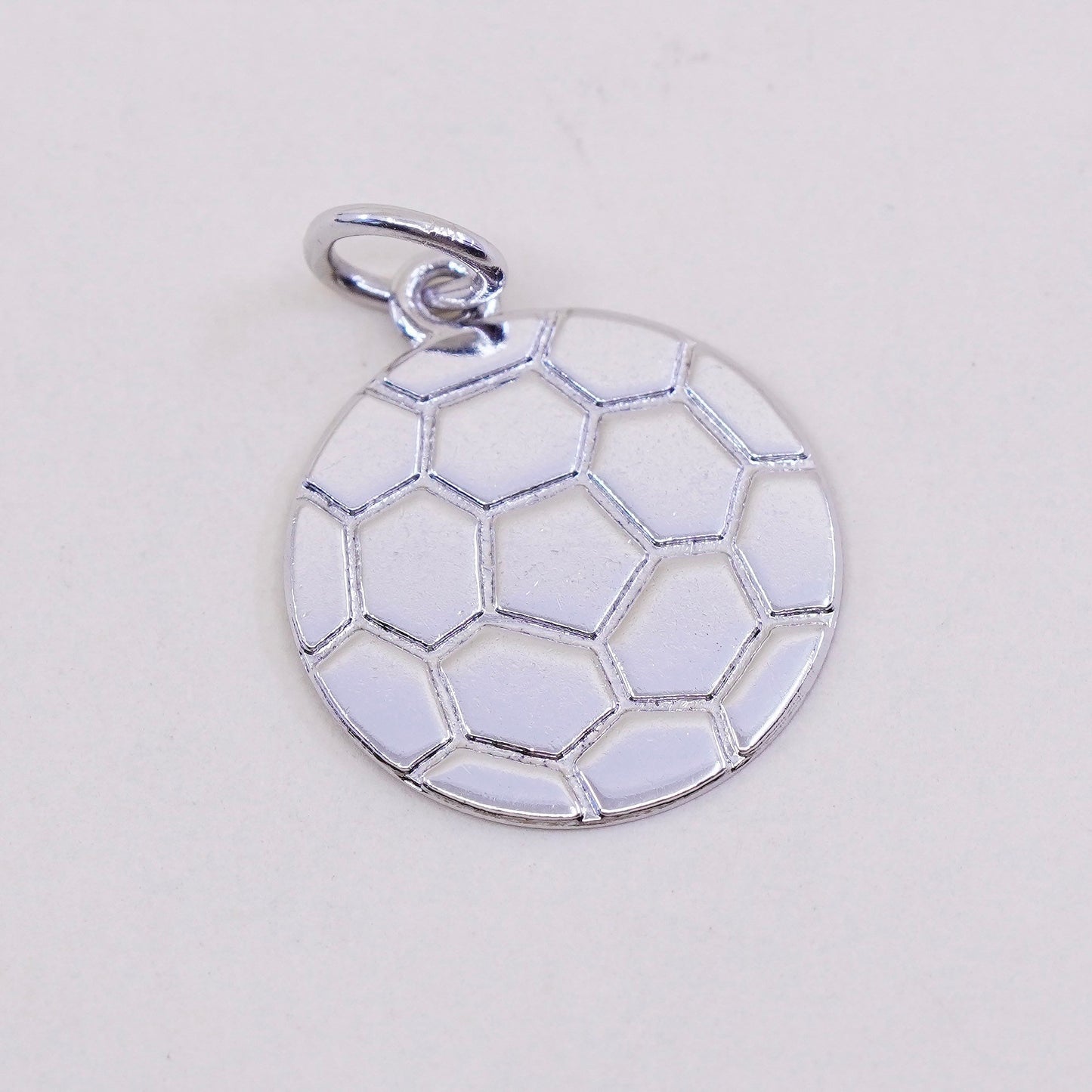 Vintage sterling silver charm, 925 Mexico silver football, soccer tag