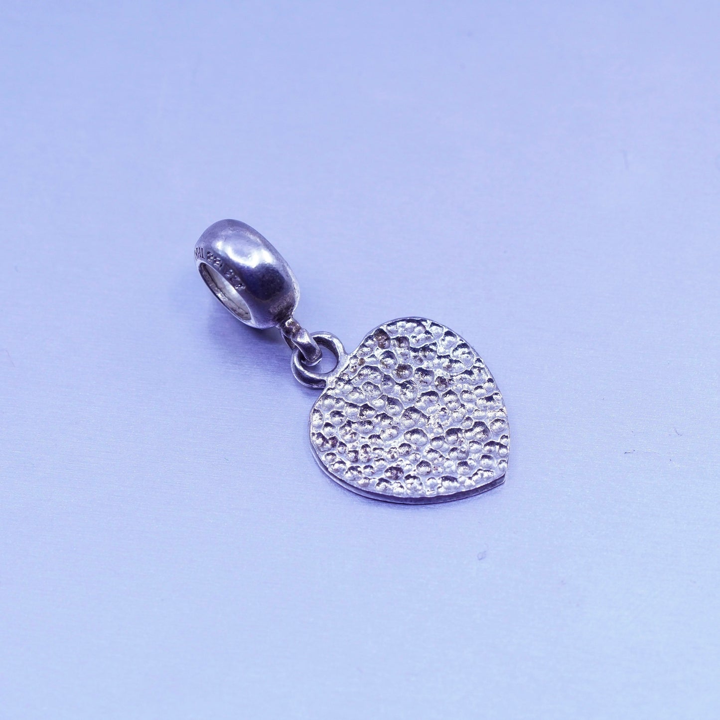 antique sterling 925 silver heart charm pendant with sister