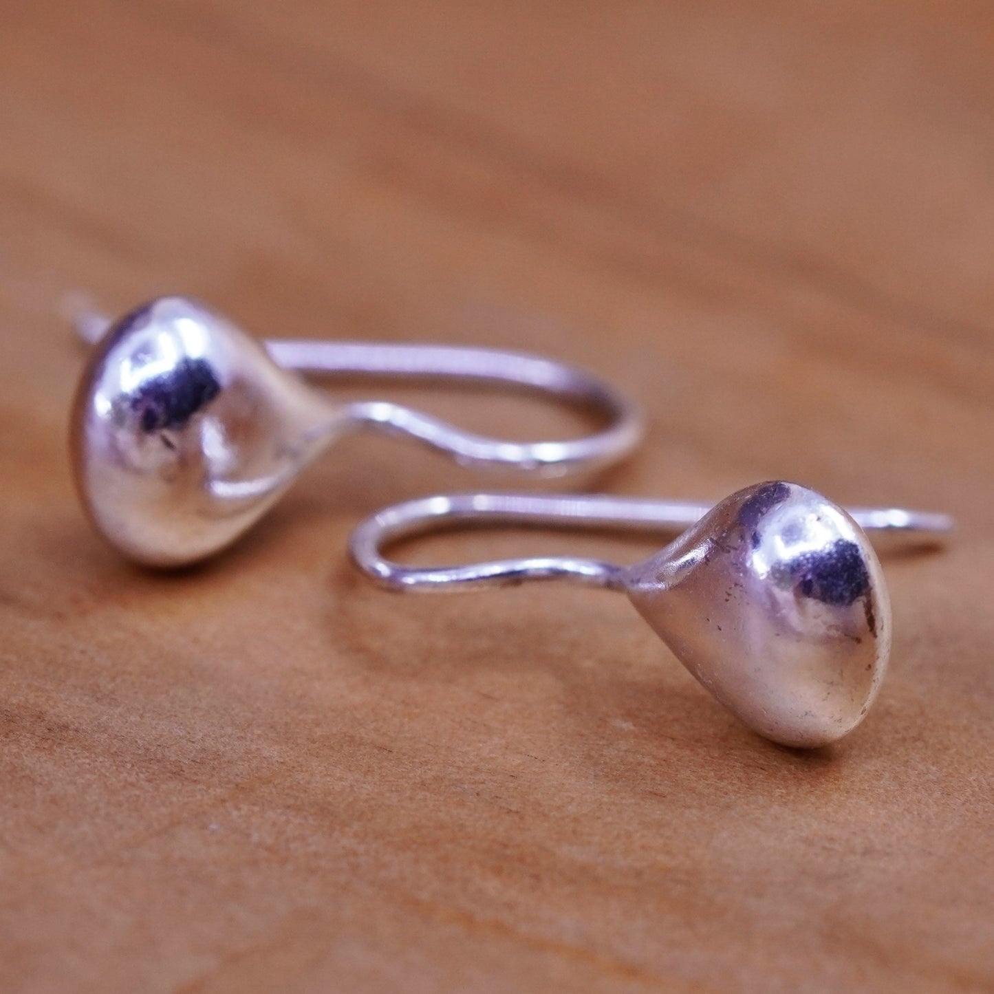 Vintage Sterling silver handmade earrings, Mexico 925 teardrop drops