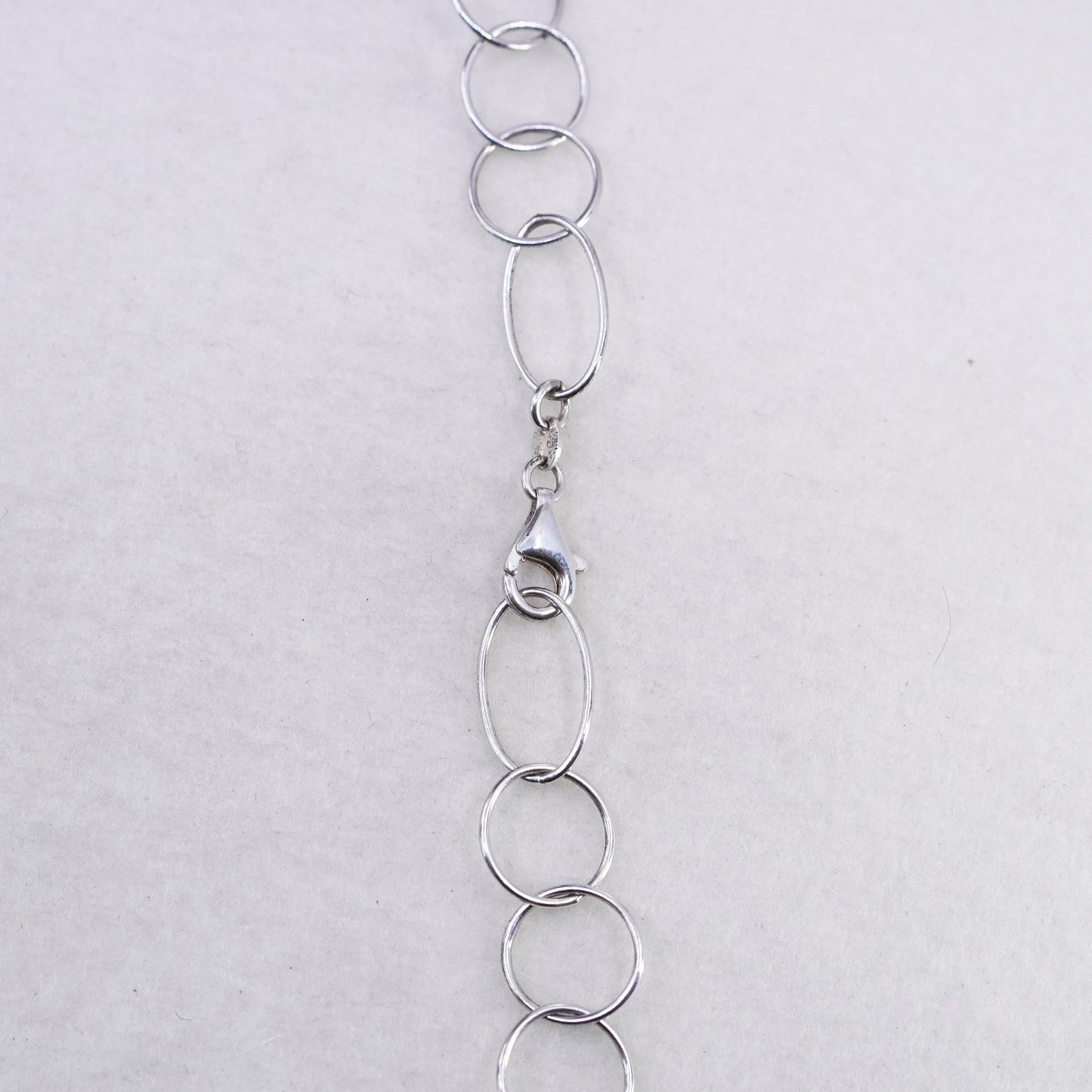 24” 13mm, vintage Italy Sterling 925 silver circle chain necklace