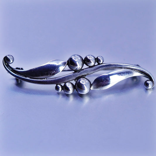 Denmark Just A Anderson handmade Sterling 925 Silver wavy Brooch