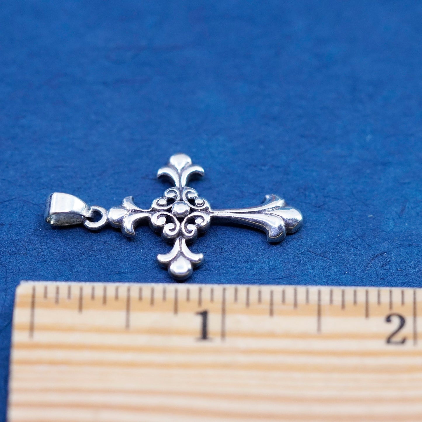 Vintage Sterling silver handmade pendant, 925 cross