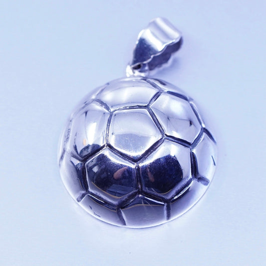 Vintage sterling 925 silver handmade football soccer pendant