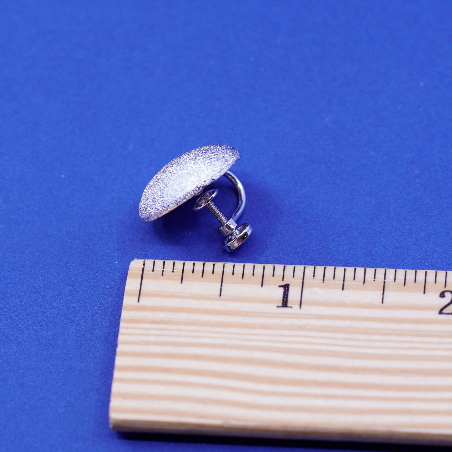 danecraft Sterling silver handmade earrings, 925 glittering Button screw back