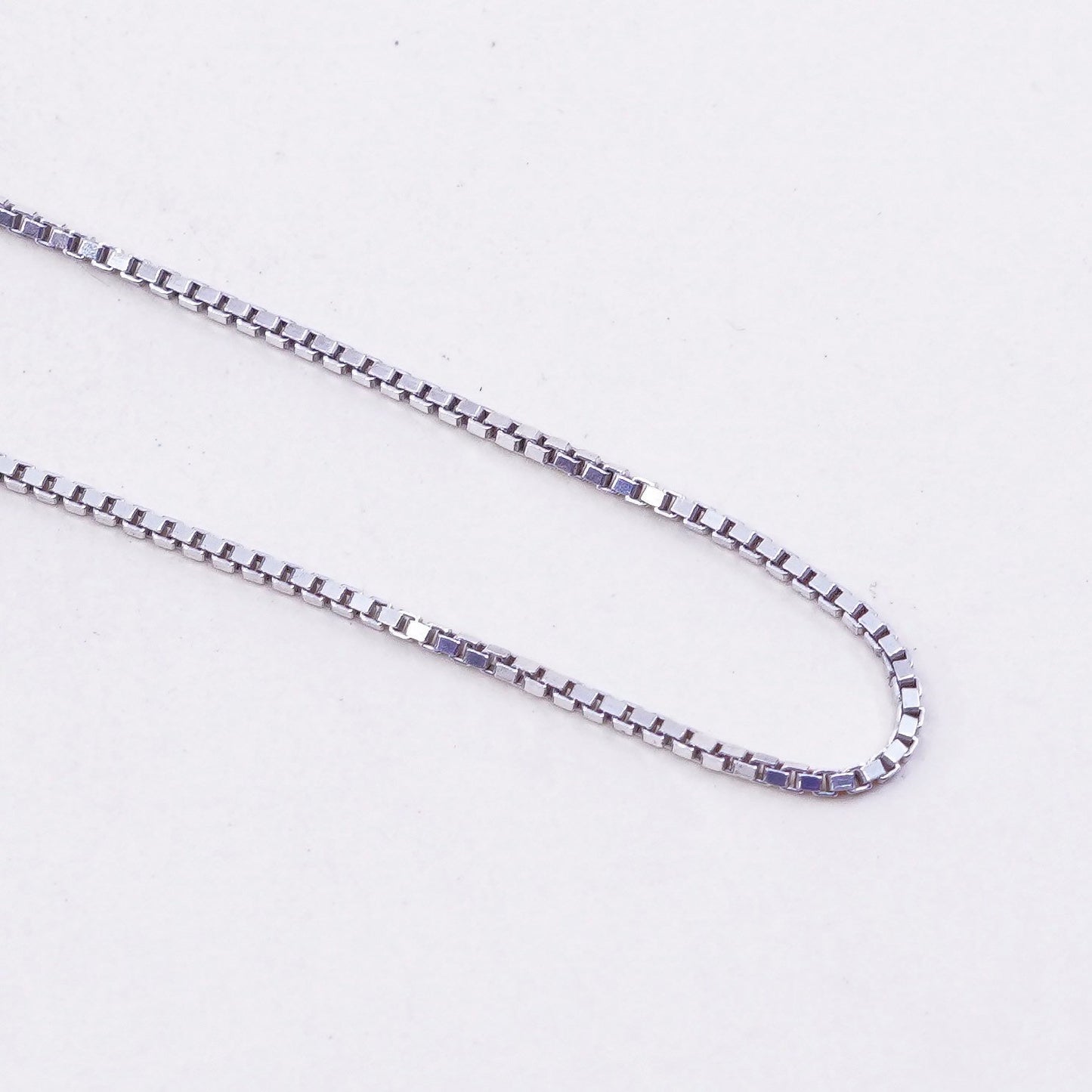 30”, 1mm, Vintage sterling silver Italy 925 silver box chain, necklace