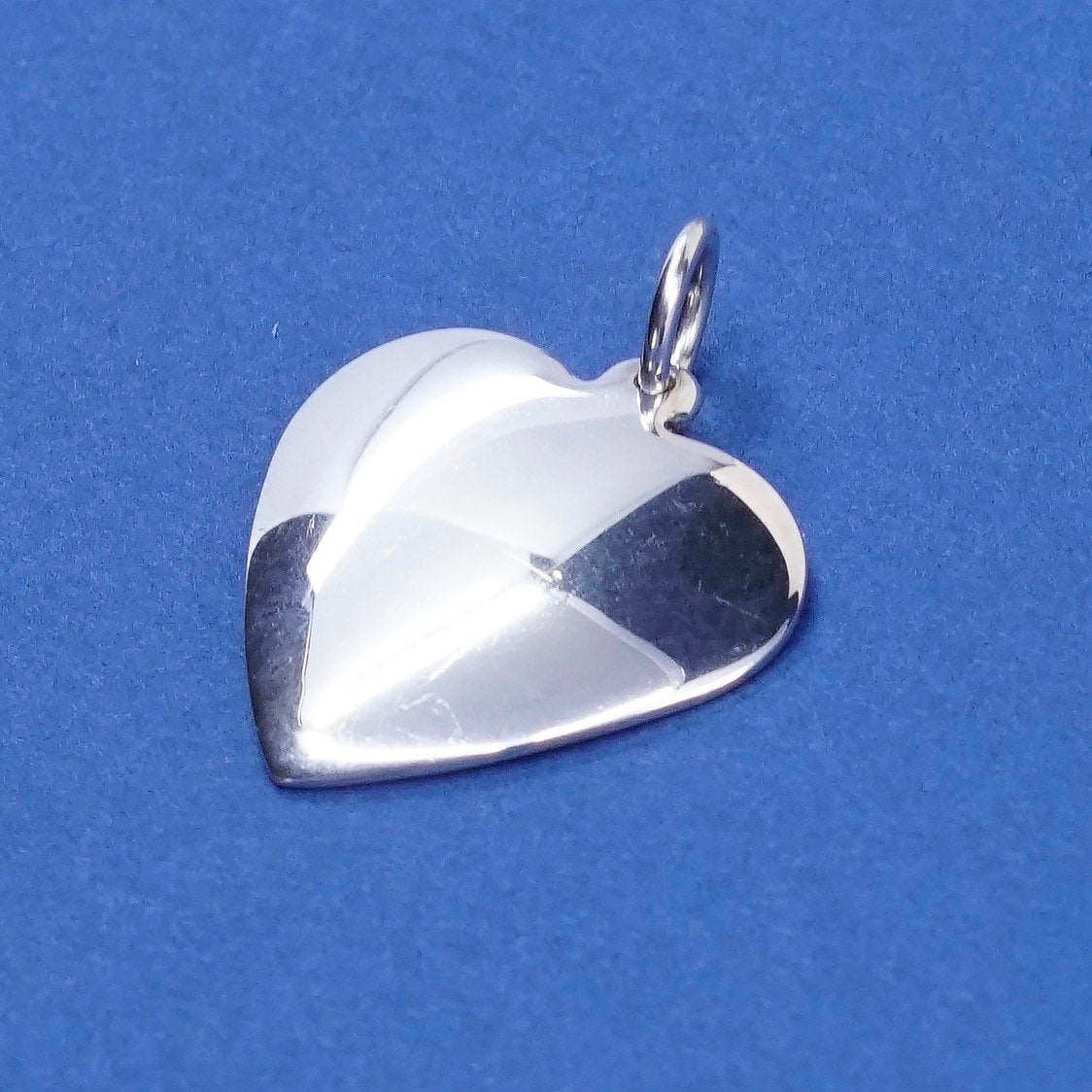 vtg sterling silver handmade pendant, 925 heart charm