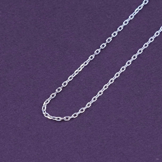 18”, 1mm, vintage Sterling silver necklace, 925 circle chain