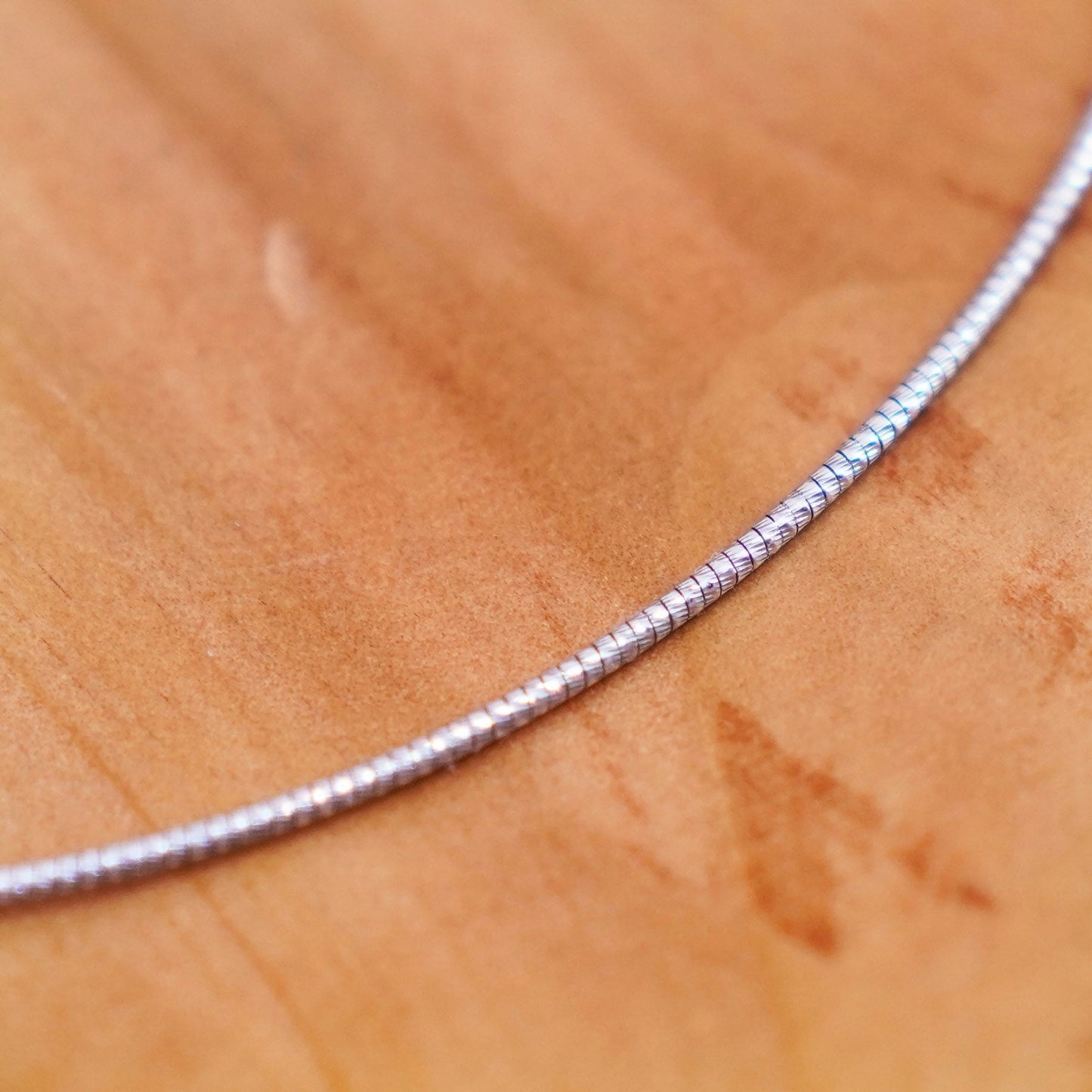 16”, 1mm, vintage sterling silver snake chain, textured 925 necklace