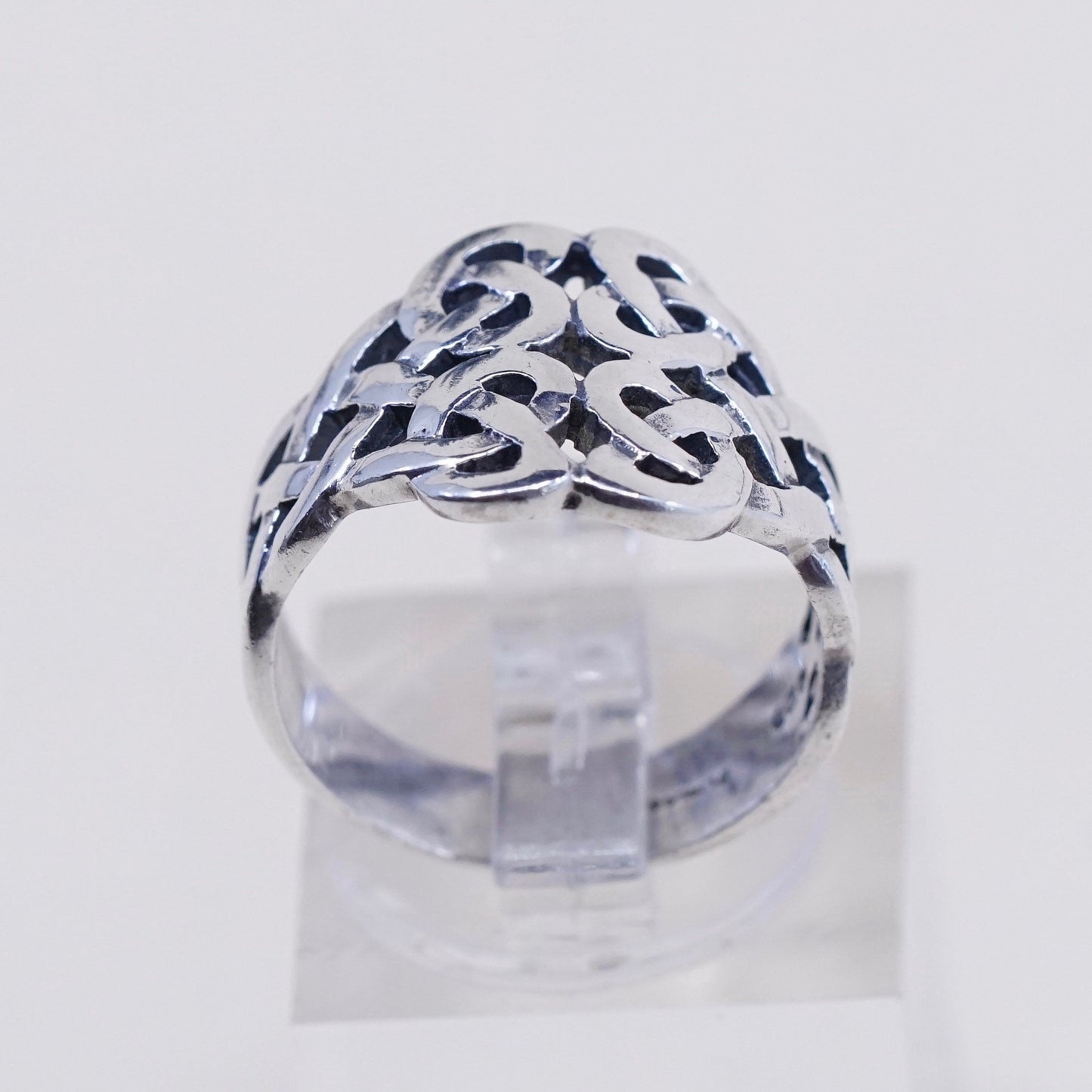 Size 6, vtg BOMA Sterling 925 silver handmade irish woven braided ring, band