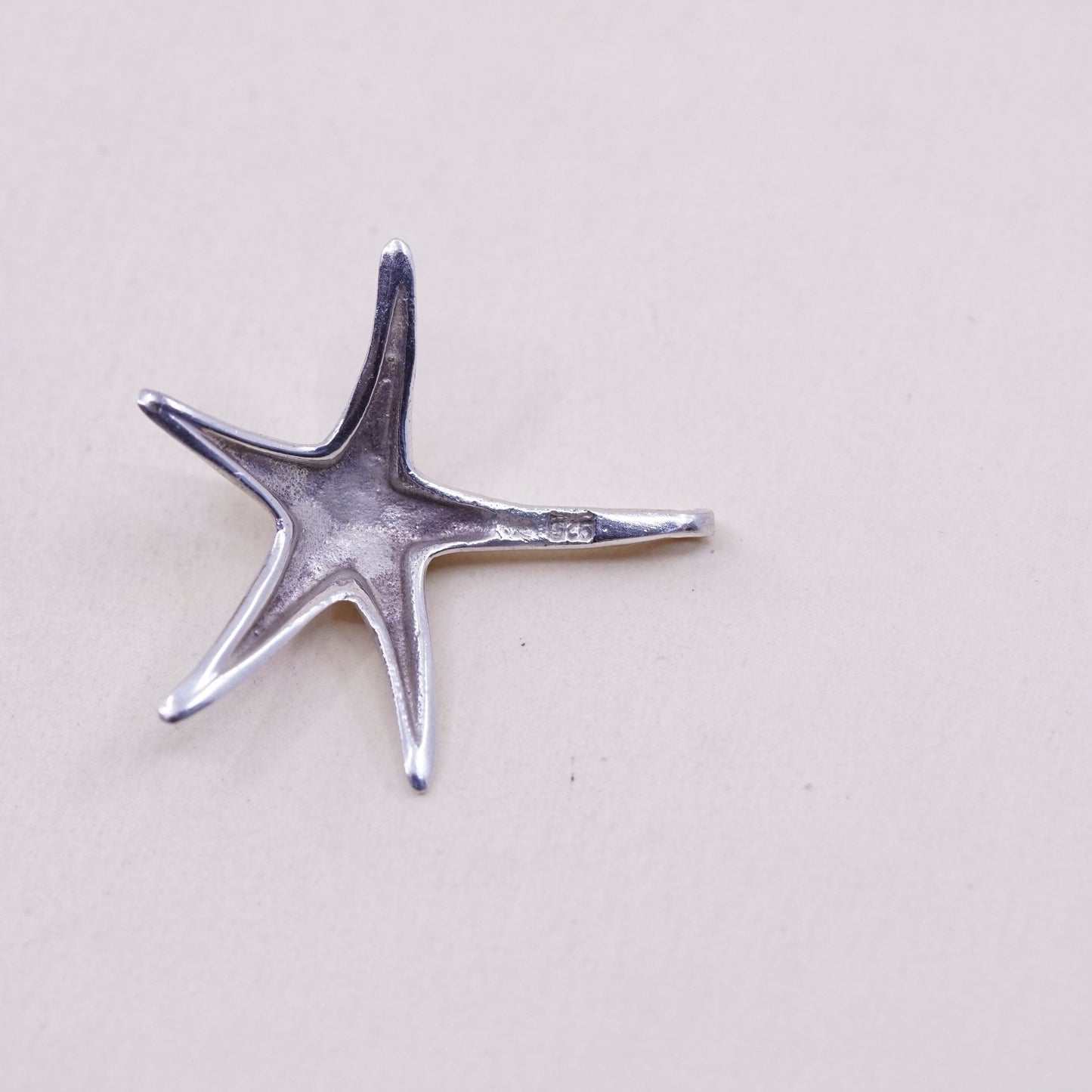 Vintage Sterling silver handmade pendant, 925 starfish