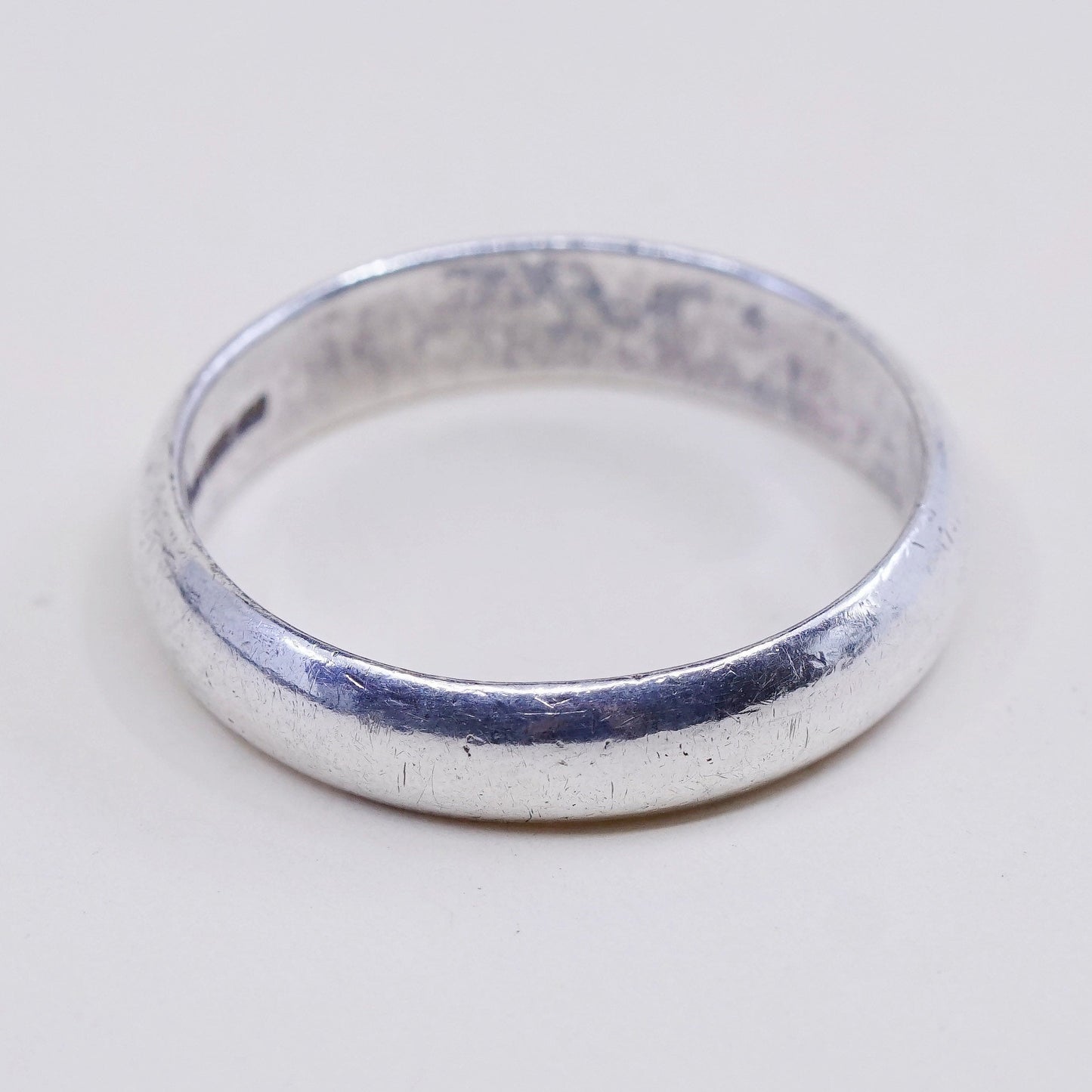 Size 11 vtg sterling silver handmade ring, 925 silver band, wedding band