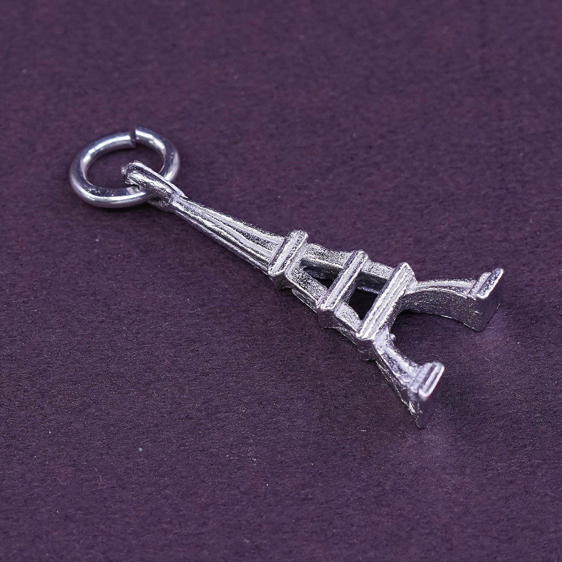 VTG sterling silver handmade tower charm, 925 pendant, Paris tower, Tokyo tower