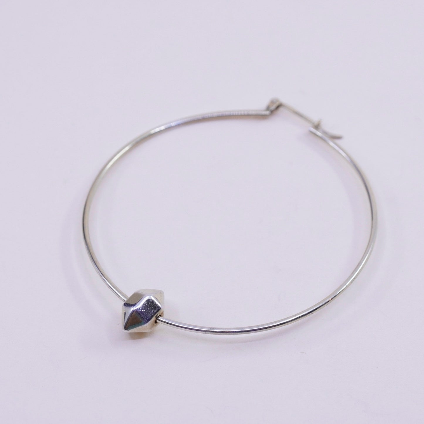 2.25”, Vintage vermeil gold over sterling 925 silver loop earrings, hoops beads