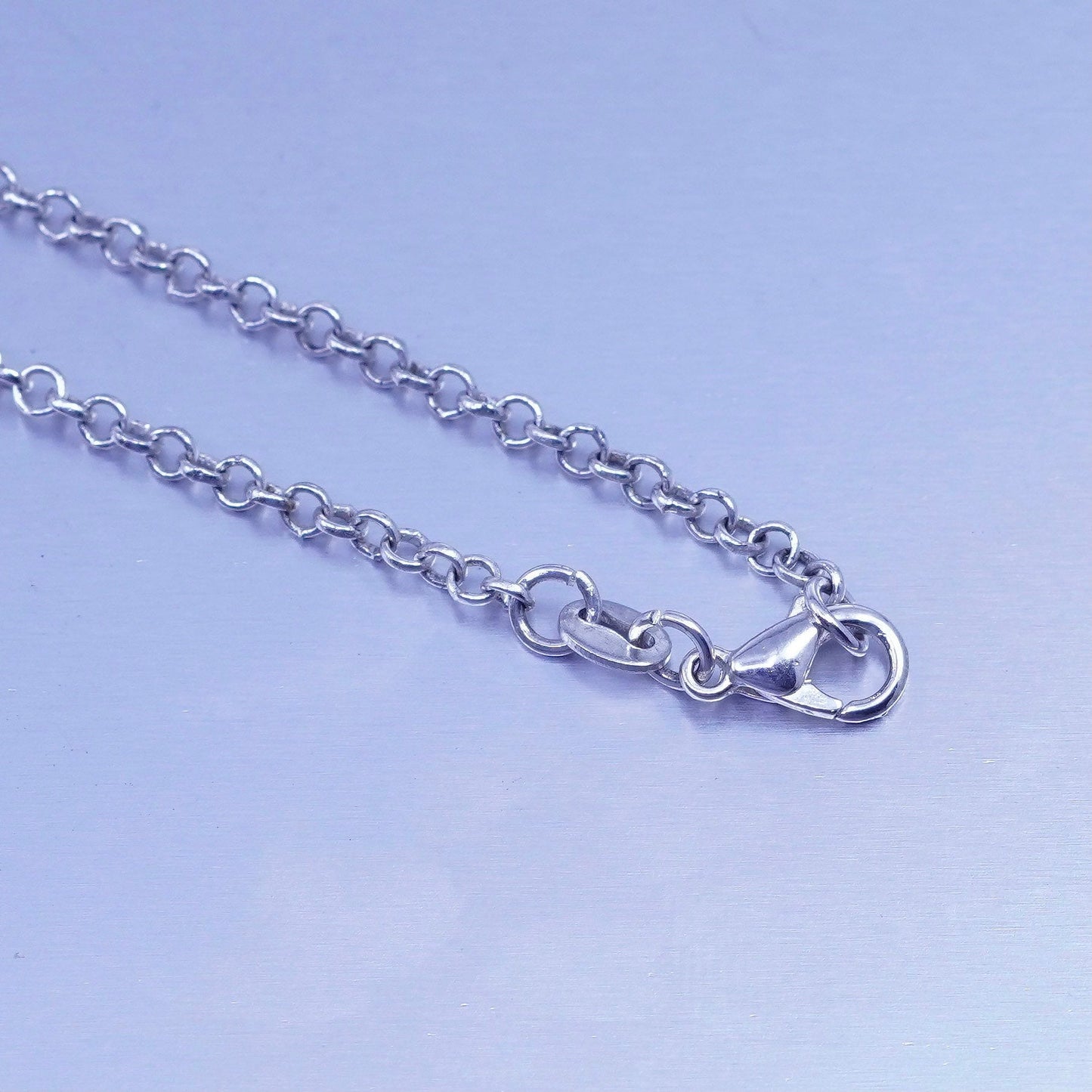 19” 1.6mm, vintage Italy Sterling 925 silver circle chain necklace