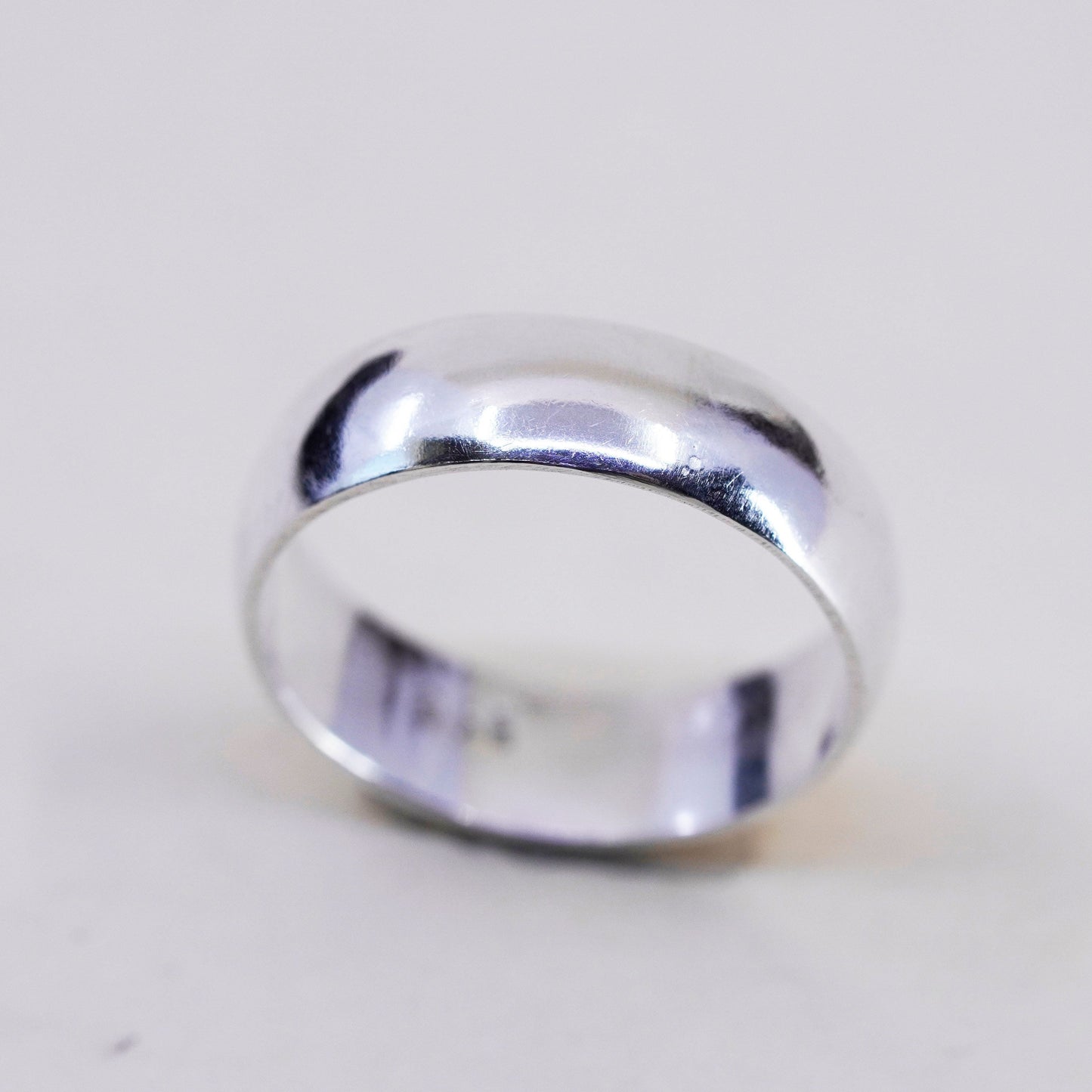 Size 6.75 Vintage sterling silver handmade ring, 950 wedding band