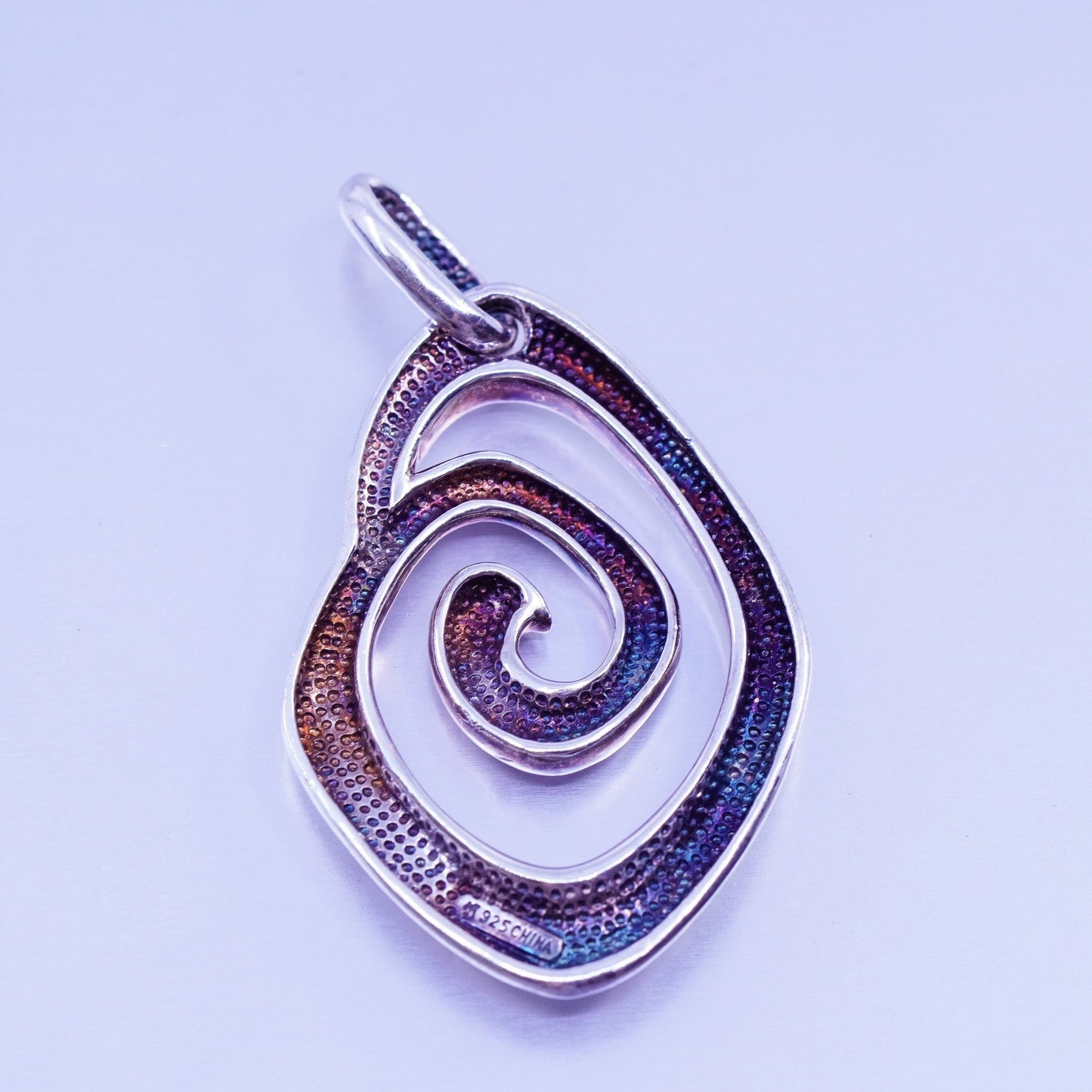 antique sterling 925 silver handmade modern swirl pendant