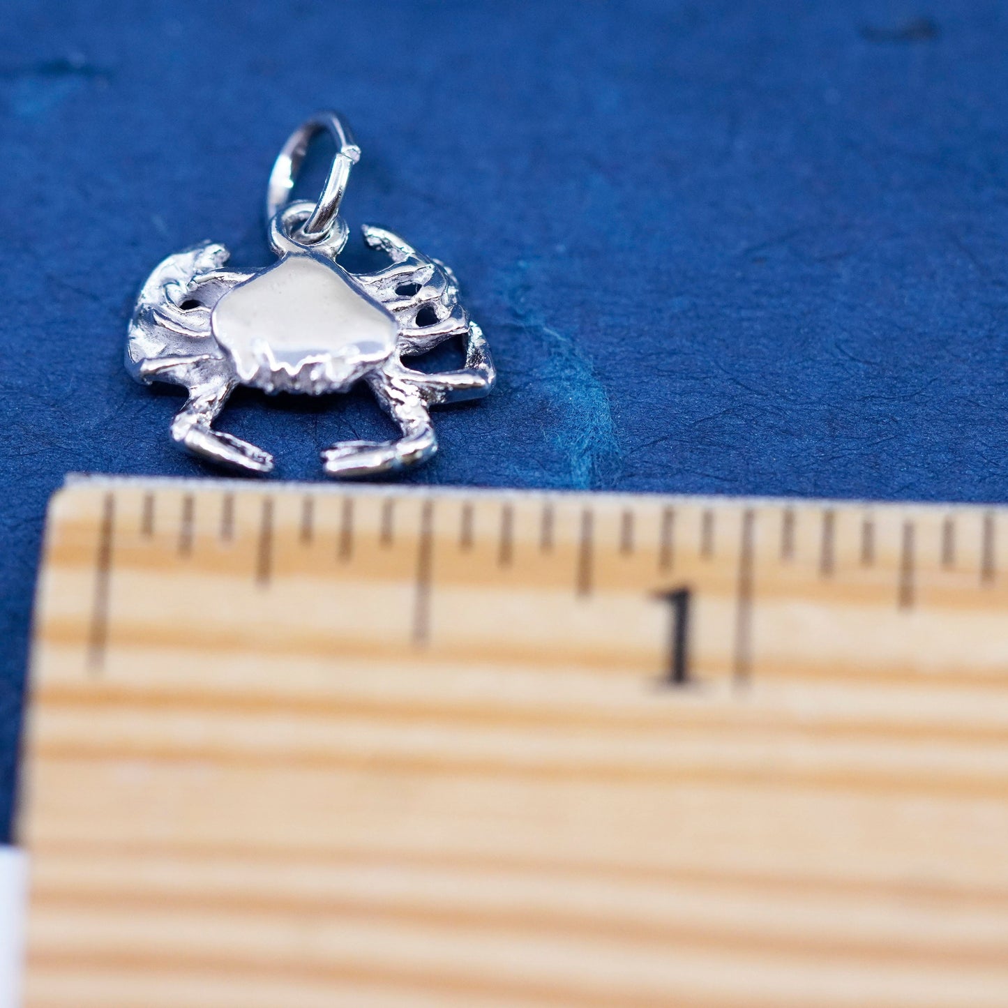 Vintage Sterling silver handmade pendant. 925 crab charm