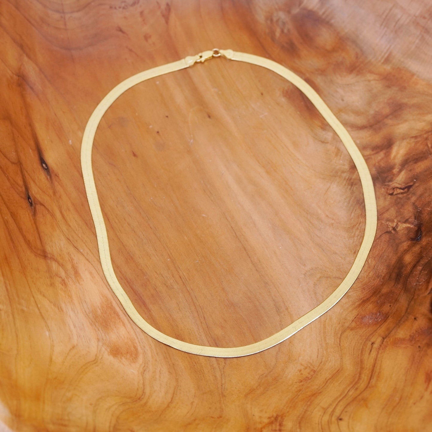 24”, Milor vermeil, gold over Sterling silver necklace, 925 herringbone chain