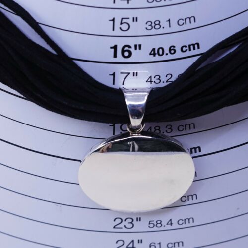 Silpada N1107 Sterling 925 Silver Pendant Black Leather Multi Strand Necklace