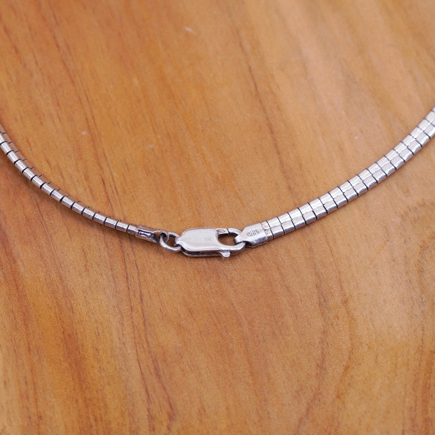 16”, 4mm, vintage Italy Sterling silver omega chain, Italy 925 necklace