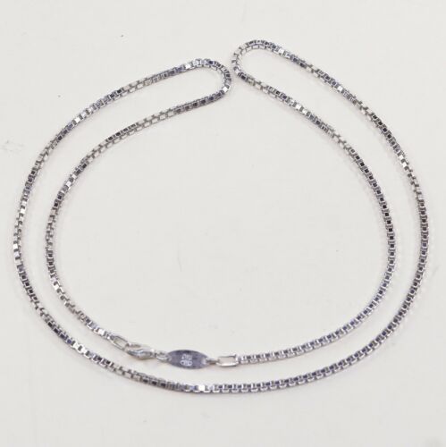 24”, 2mm, Vtg paolo rombo Sterling 925 Silver Box Link chain necklace