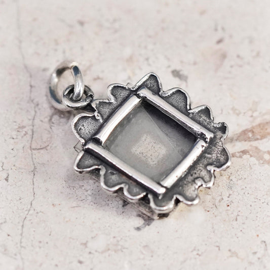 Vintage sterling silver handmade pendant, 925 photo charm