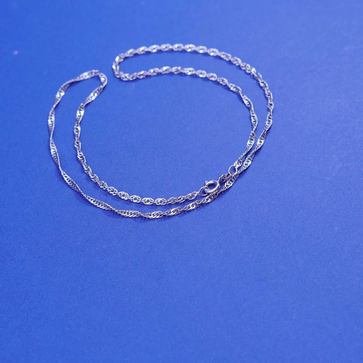 18”, 2mm, Sterling silver handmade necklace, 925 twisted curb link chain