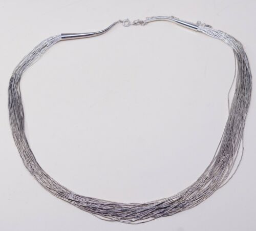 30”+4”, Vtg Carolyn Pollack Liquid 925 Sterling Silver 30 Strands Necklace