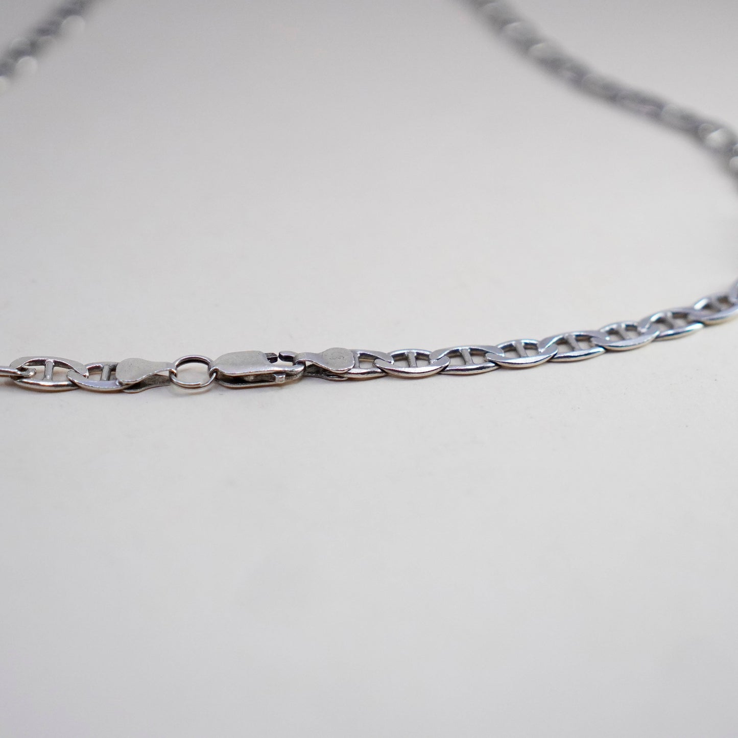 24”, 7mm, Vintage sterling silver anchor chain, 925 men’s necklace