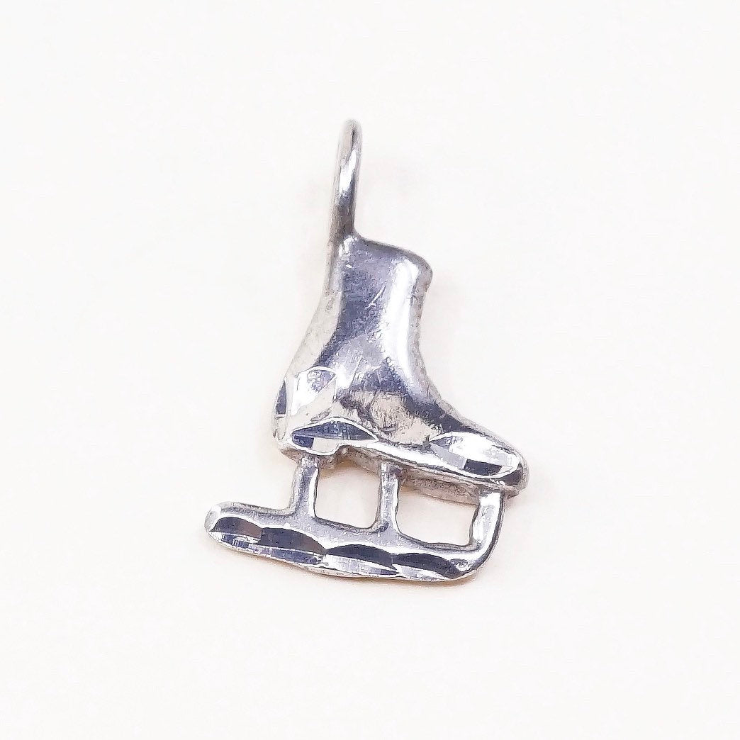 VTG Sterling silver handmade charm, 925 Holland skating shoe pendant