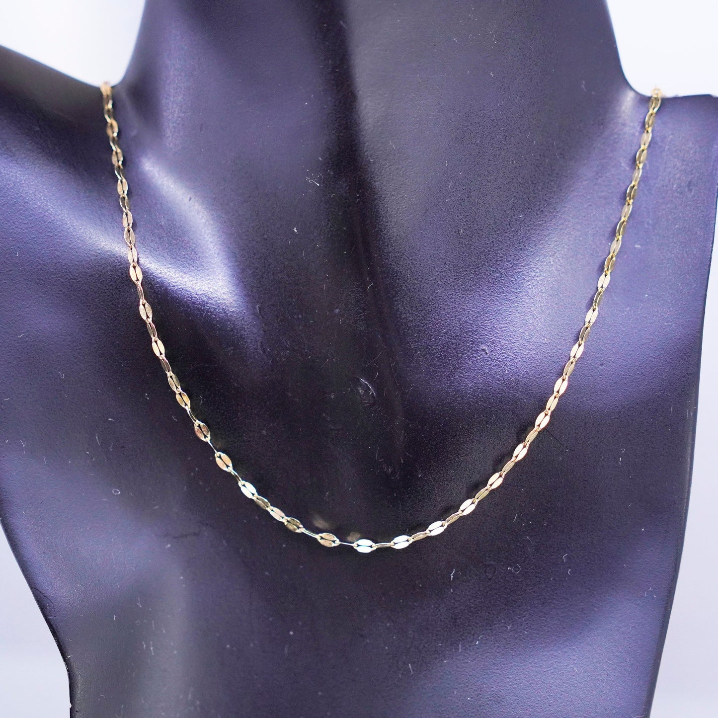 22” vintage vermeil gold over Sterling 925 silver flatten circle chain necklace