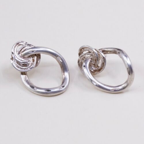 Vtg Silpada Handmade 925 Sterling Silver Circle Round Infinity Studs Earrings