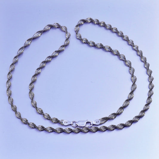 20”, Italy vermeil gold over Sterling 925 silver twisted herringbone necklace