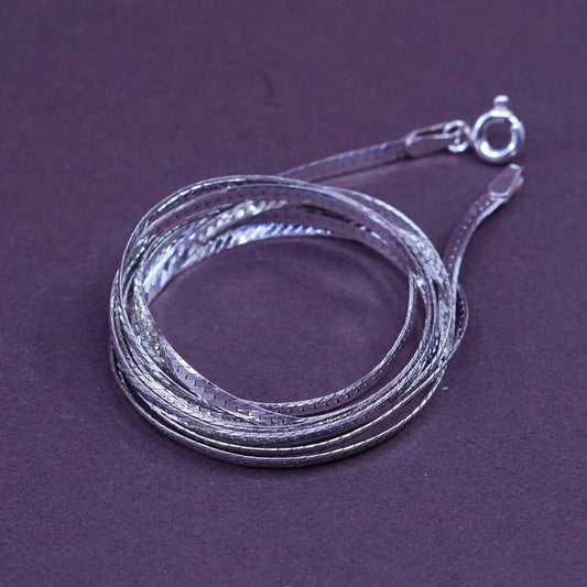 30”, 2mm, vintage Italian Sterling silver herringbone chain, 925 necklace