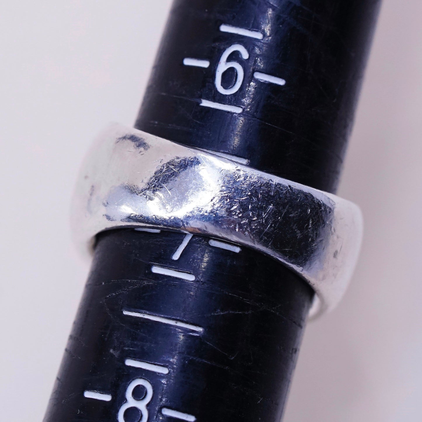 sz 6.75, vtg Anthony Quinn jewelry, sterling silver handmade ring, 925 band
