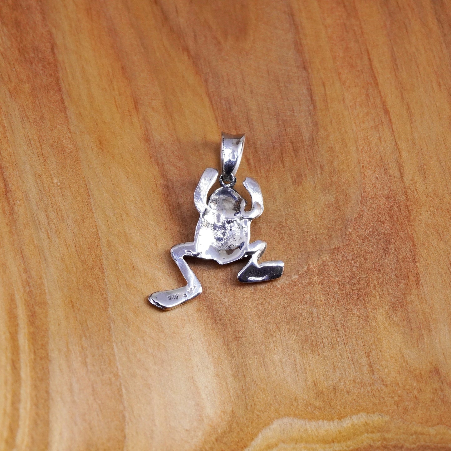 Vintage Sterling silver handmade pendant, 925 frog charm