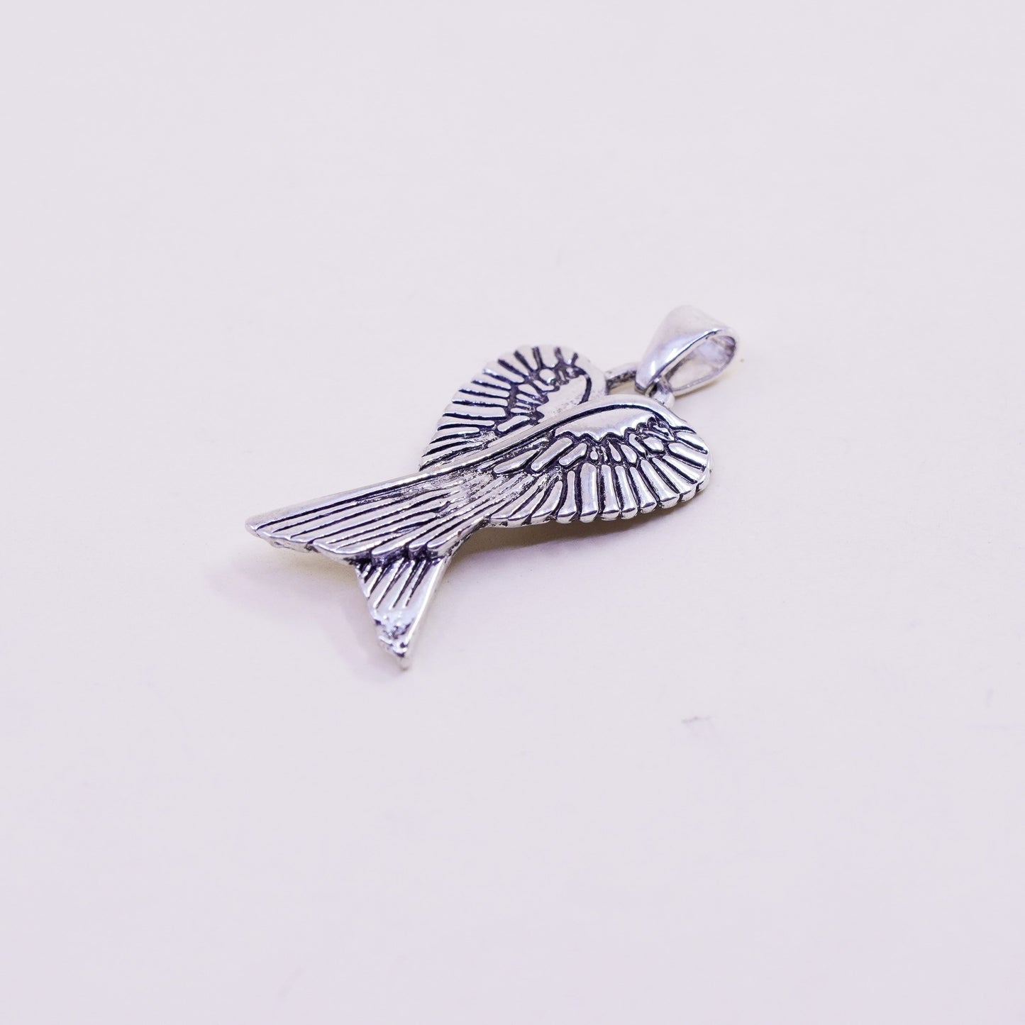 Vintage Sterling silver handmade pendant, 925 wings