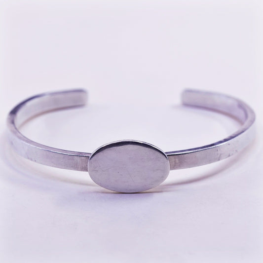 7.25”, vintage Mexico sterling silver contemporary handmade bracelet, 925 cuff