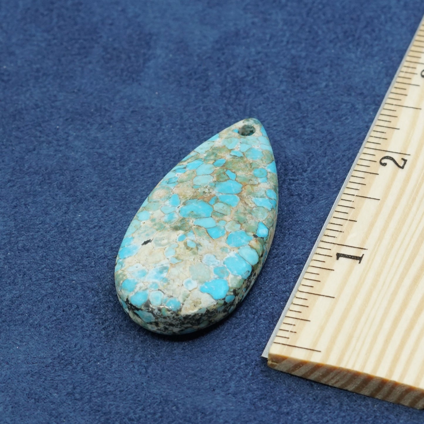 vtg handmade teardrop shaped turquoise pendant