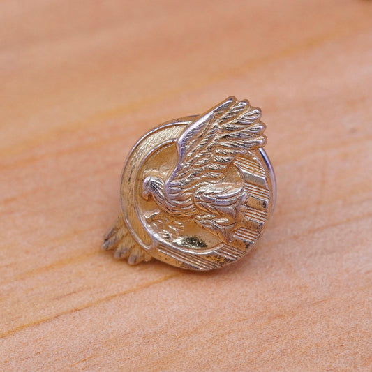 Vintage vermeil gold over sterling 925 silver eagle brooch pin