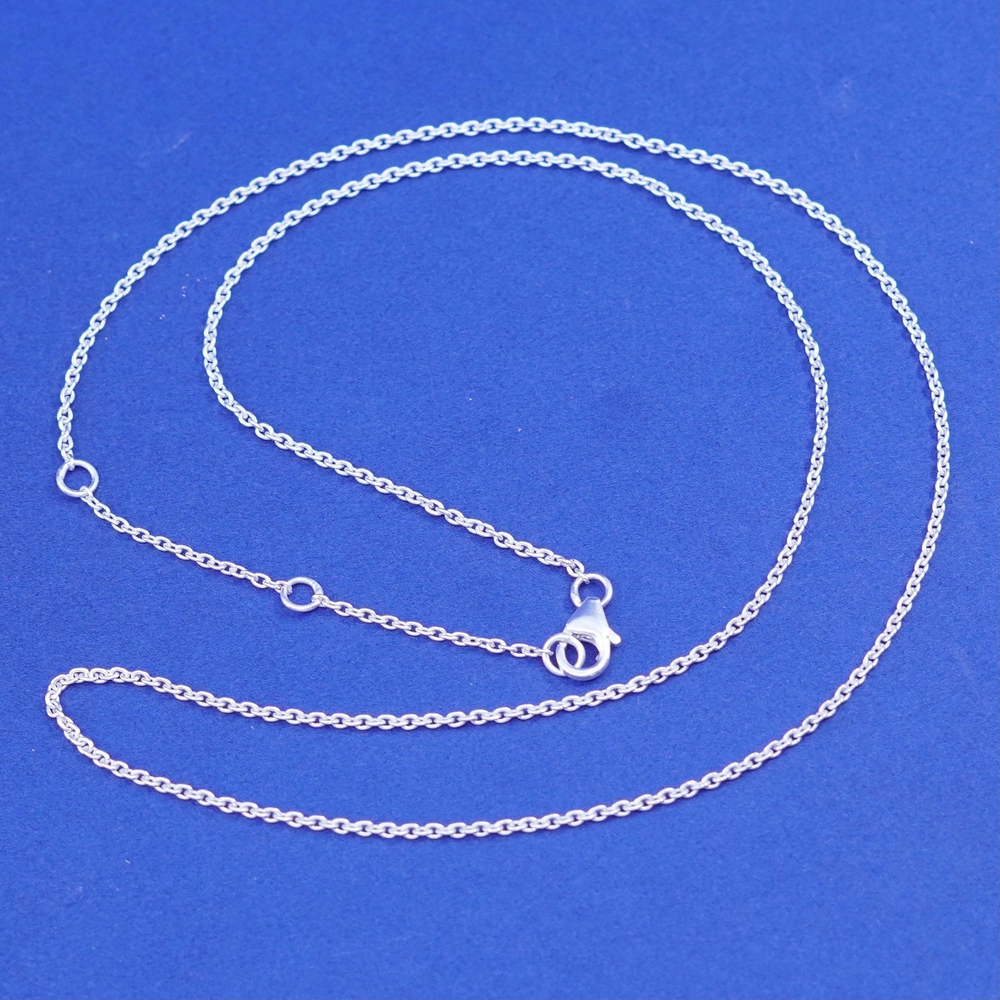 18+2”, 1mm, vintage Sterling silver necklace, 925 circle chain