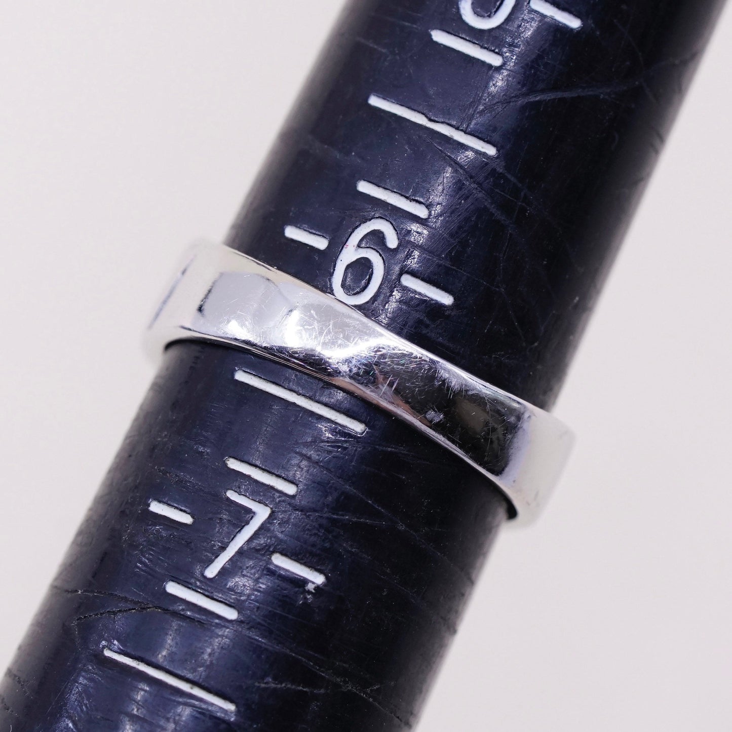 Size 6.25, Vintage sterling silver handmade ring, 925 belt band