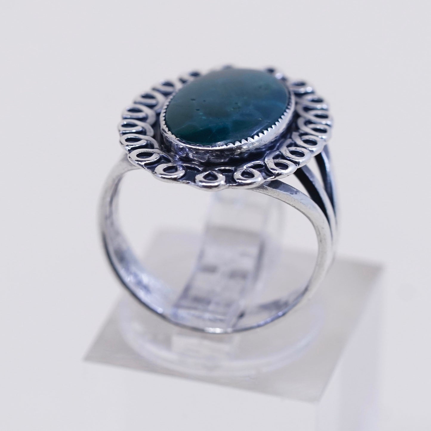 sz 4.5 Native American sterling 925 silver ring w/ turquoise, southwestern