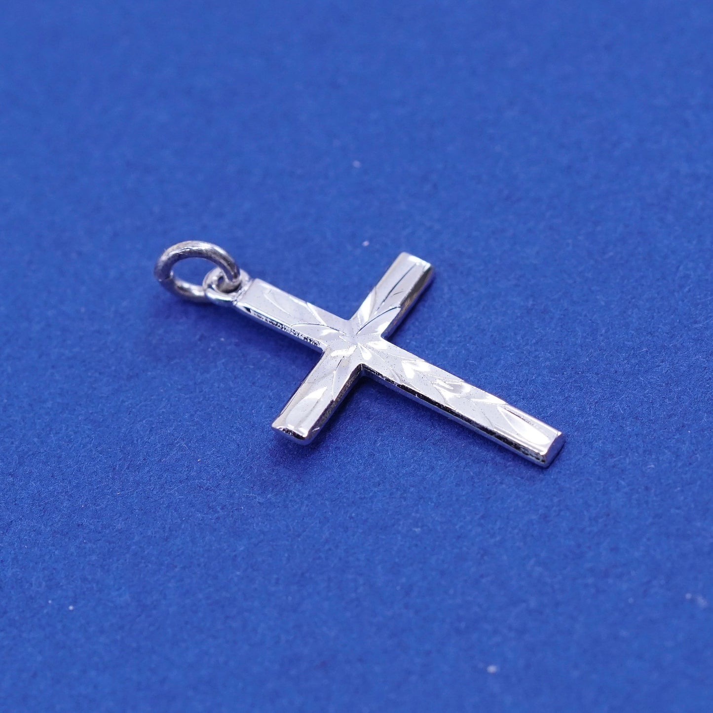 Vtg Sterling silver Handmade charm, 925 cross pendant, stamped sterling