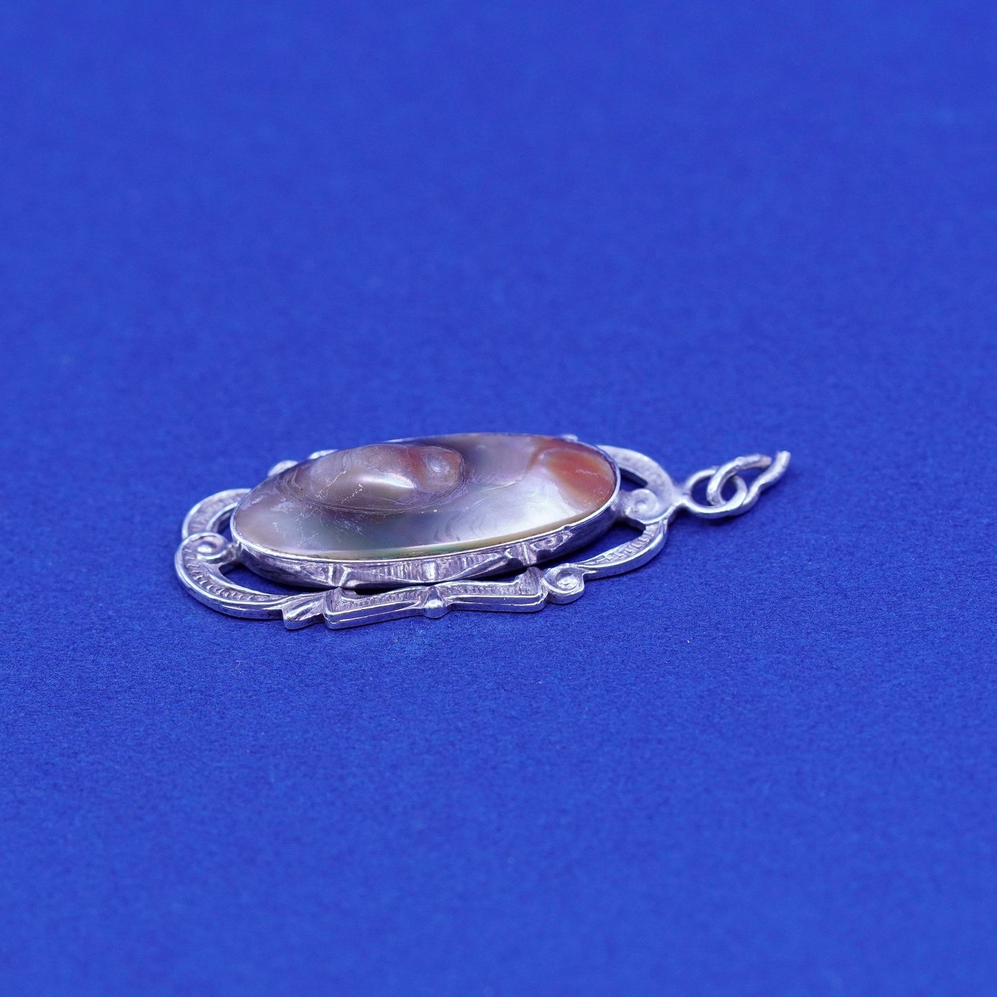 Vintage Sterling 925 silver handmade pendant with blaster Pearl