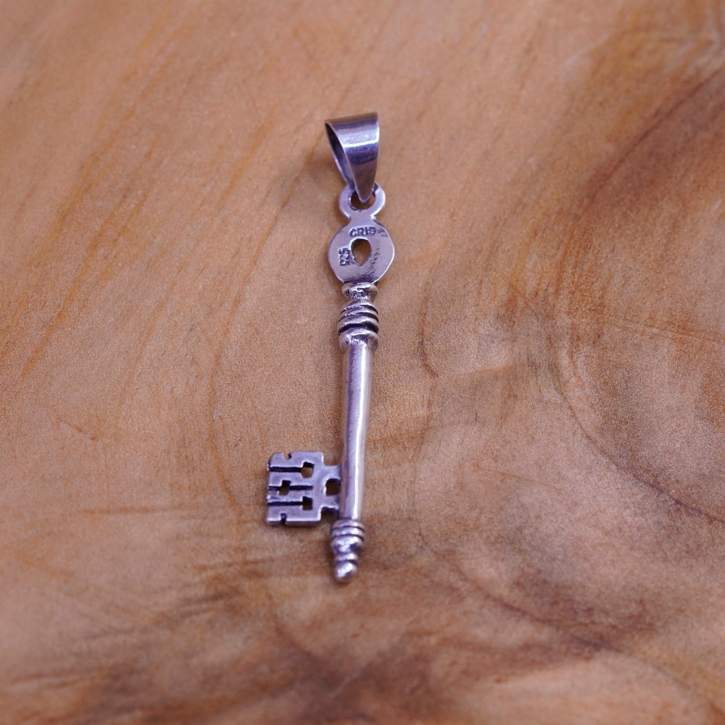 Vintage CRIS Sterling silver handmade pendant, 925 key charm